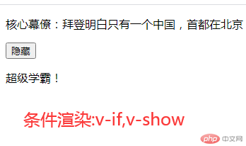 条件渲染:v-if,v-show