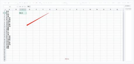 WPS 表格工作表中输入序列第一个名称，服务于测试自定义序列步骤