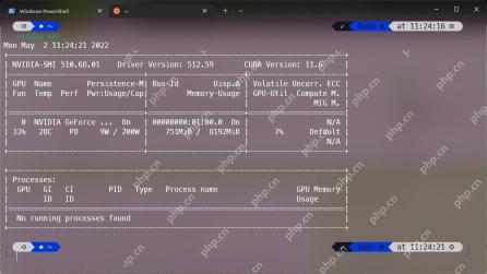 WSL2 Ubuntu 终端输出 nvidia-smi GPU 状态表