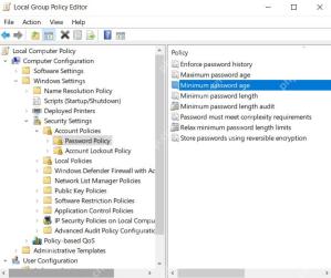 Win10 Password Policy 中选中 Minimum password age