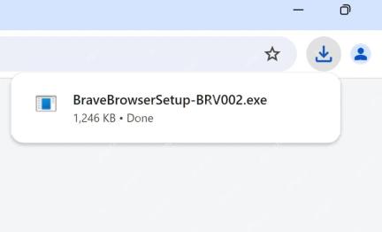 Brave 官网下载完成后的安装文件界面