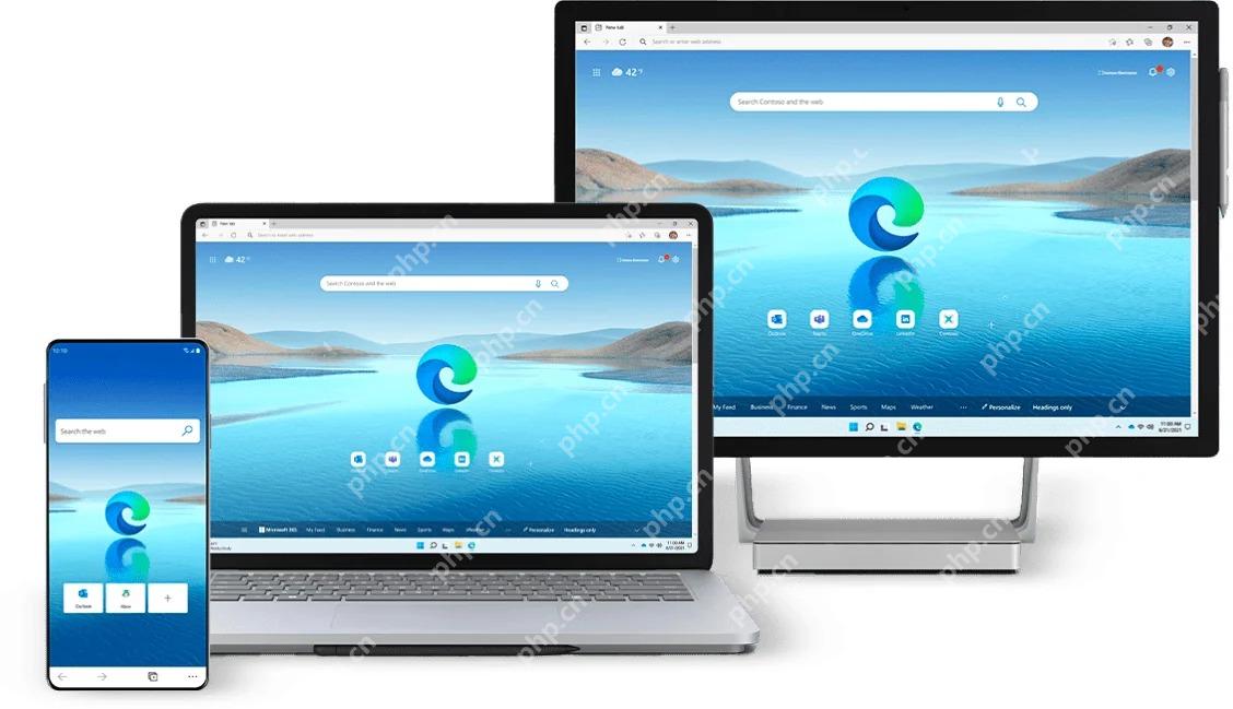Microsoft Edge在多种电脑设备上的界面
