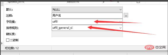 How does navicat modify the character set type of a table or field?