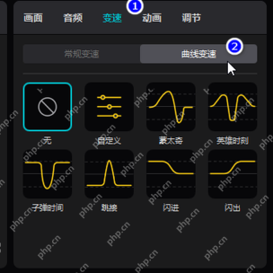 曲线变速里有自定义和预设曲线