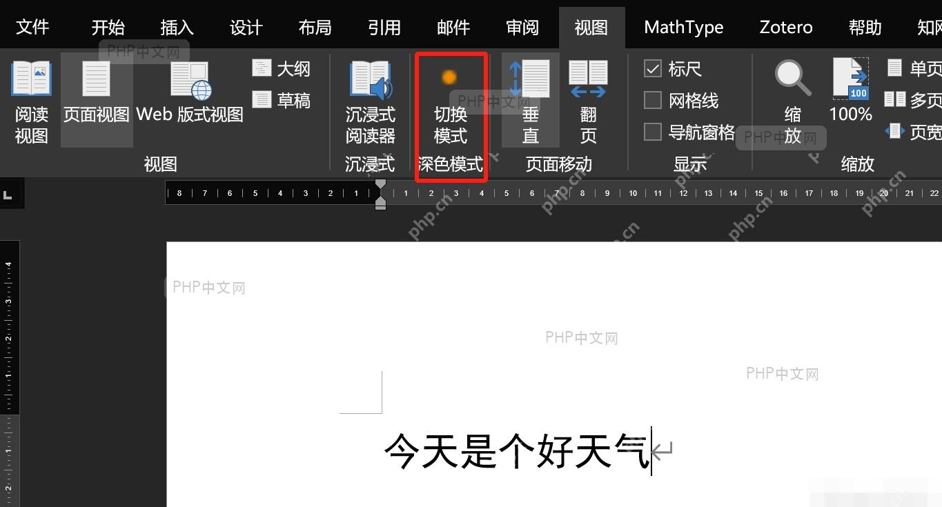 Word夜间模式界面示例