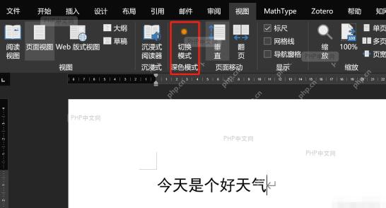 Word夜间模式界面示例