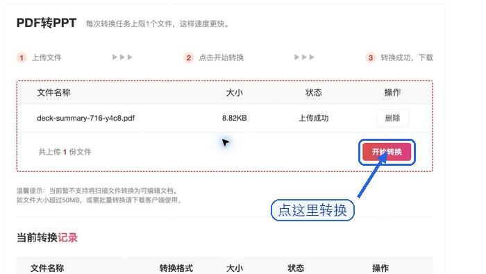 PDF转PPT开始转换