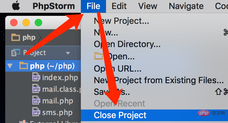 How to remove a project in phpstorm