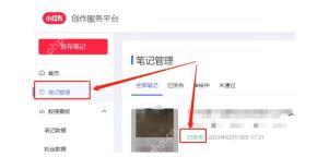 小红书创作服务平台笔记管理审核状态