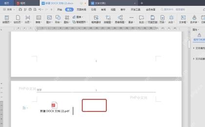 WPS文字文档中已经显示插入的PDF文件图标