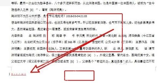 WPS文档页面底部显示页码位置用于打印前检查