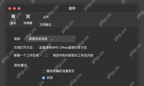 模拟 WPS Office for Mac：需要浅色时关闭跟随，再重启检查