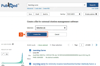 PubMed Citation manager 页面点击 Create file 下载引用文件