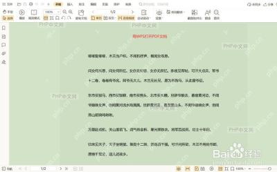 WPS PDF 已打开文档并进入阅读界面
