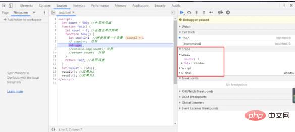 fermetures dans les fermetures en javascript