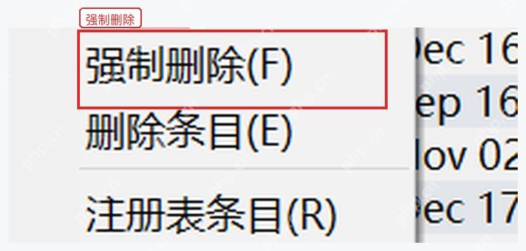 Geek Uninstaller 中文右键菜单中的强制删除入口