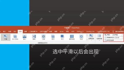 PowerPoint 平滑切换的持续时间设置区域用于控制倒计时节奏