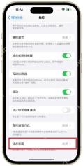 iPhone 辅助功能触控页面中轻点背面入口被红框标出