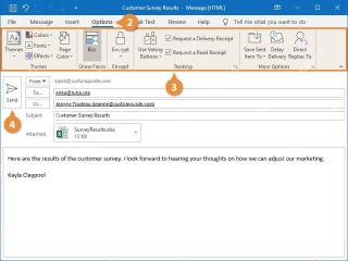 Outlook Options 选项卡中的 Tracking 跟踪组和回执选项