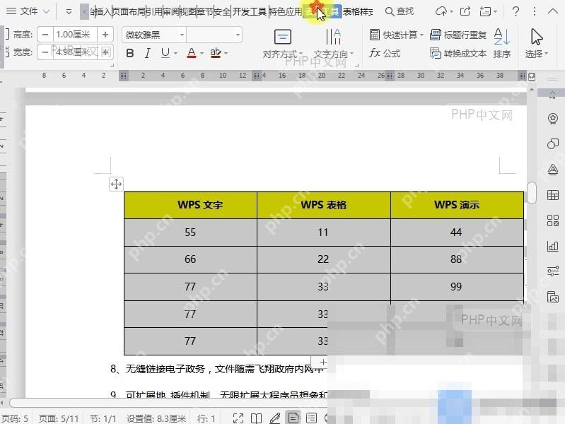 Word如何将文档表格快速转换为文档文字?入口位置
