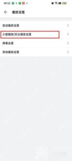 哔哩哔哩播放设置页面里的小窗播放和后台播放设置入口