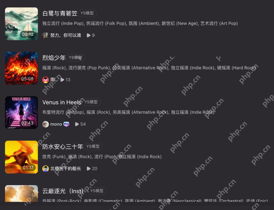 音述AI免费生成入口【一键写歌】 - php中文网
