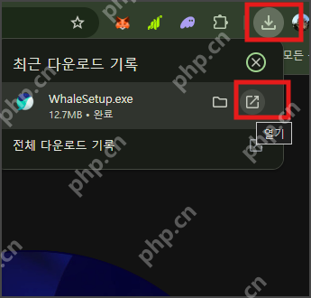 浏览器下载记录中的WhaleSetup安装文件