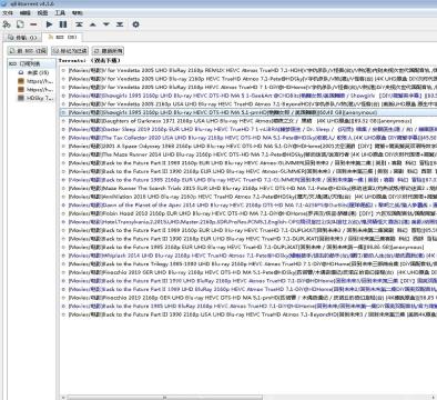 qBittorrent v4.1.6 Windows 中文 RSS 标签页，左侧订阅列表和右侧 Torrents 条目已刷新，证明 RSS 订阅源添加后能解析内容