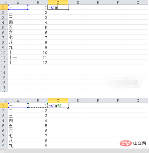 How to merge two rows into one row in excel