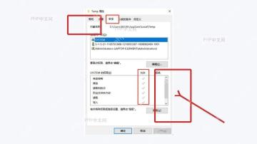 Windows Temp 文件夹安全选项卡检查允许权限
