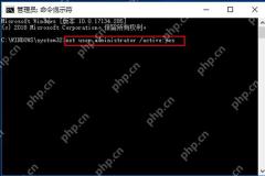 管理员命令提示符中输入 net user administrator active yes