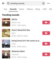 TikTok APP 搜索入口界面