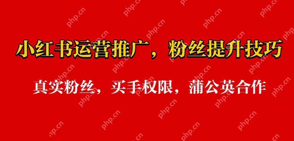 小红书怎么涨粉_小红书快速涨粉的秘诀 - php中文网