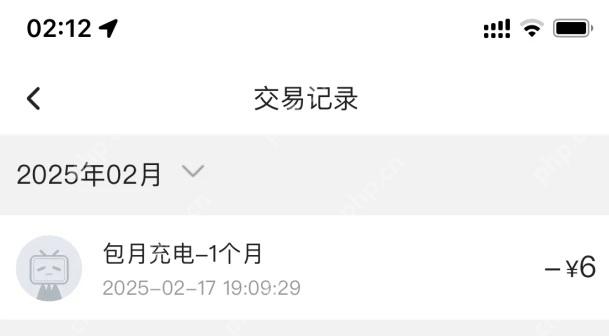 B站交易记录里的包月充电记录