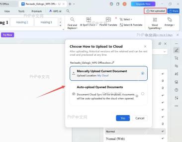 WPS云同步设置界面