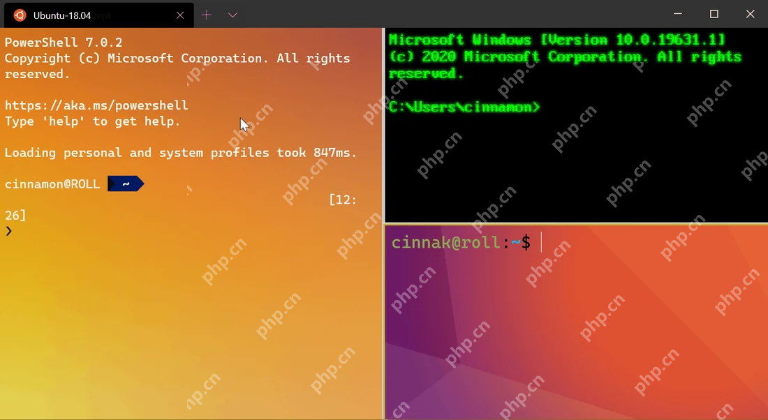 Windows Terminal 按住 Alt 从下拉菜单打开新的分屏窗格