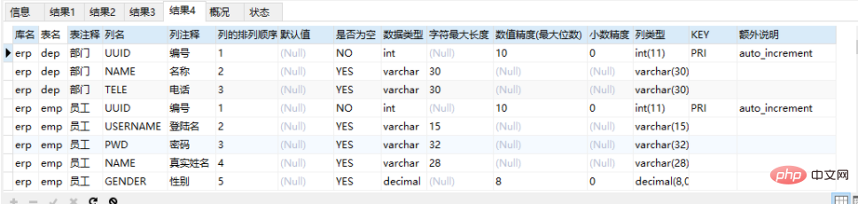 How to query all table and field information in mysql