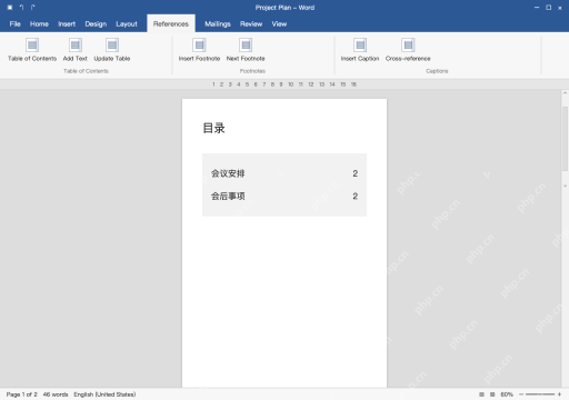 模拟 Microsoft Word完整窗口：核对页码并测试条目跳转