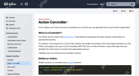 Buffalo 官方 Action Controller 文档展示 action 与 handler 说明