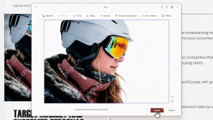 PowerPoint Designer Editor 中的 Move Upscale Remove background 等图片编辑按钮