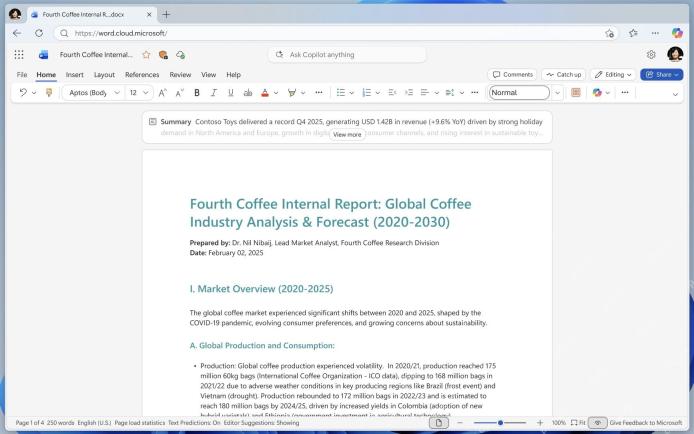 Microsoft 365 Word桌面界面中打开长文档