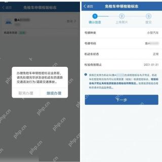 交管12123免检车申领记录