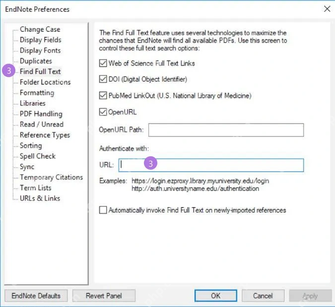 EndNote 21 Windows Preferences 列表用于确认当前版本没有单独语言切换页