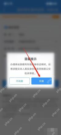 12306临时身份证明怎么申请：点击“同意”后按页面提示完成申请。