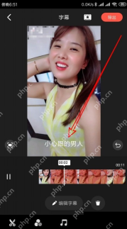 快影视频完成语音识别后显示的同步字幕