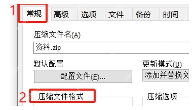 WinRAR 中文压缩文件名和参数窗口显示压缩格式和压缩方式，对应确认创建入口已打开。