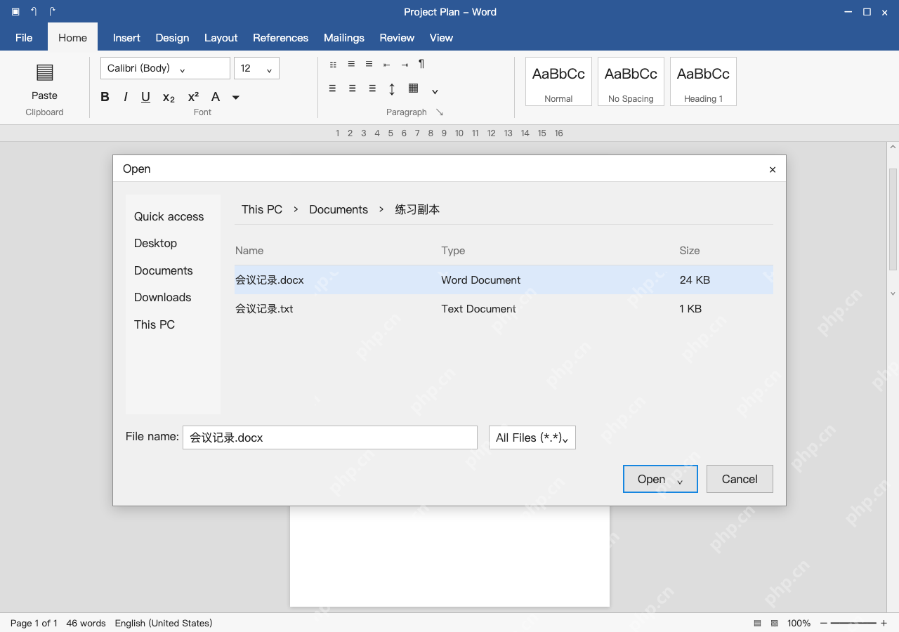 模拟 Microsoft Word完整窗口:核对文件来源、大小和访问权限