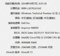 DirectX 诊断工具系统信息中的 DirectX 版本字段特写
