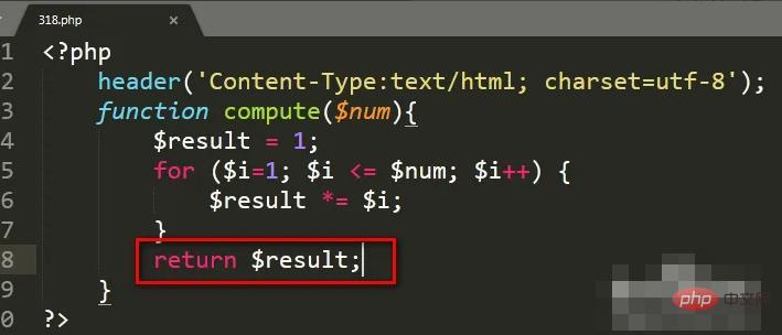 How to use loop to implement factorial of n in php