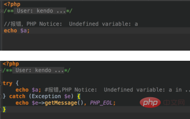 So verwenden Sie Try/Catch in PHP7